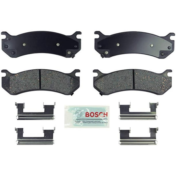 GMC Bosch BE785H Blue Disc Brake Pad Set with Hardware for Select Cadillac FRONT & REAR and SUVs and Hummer Trucks Chevrolet Vans 